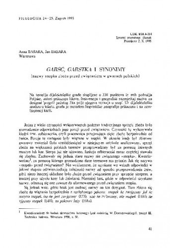 Garšć, garstka i synonimy / Anna Basara, Jan Basara