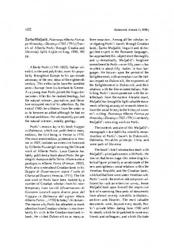 Muljačić, Žarko: Putovanja Alberta Fortisa po Hrvatskoj i Sloveniji (1765-1791) (Travels of Alberto Fortis through Croatia and Slovenia), Split, 1996 / Slavica Stojan