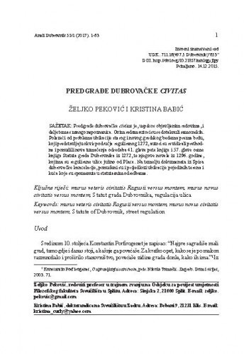 Predgrađe dubrovačke Civitas / Željko Peković, Kristina Babić