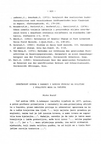 Ikričavost goveda u Baranji i njezin utjecaj na količinu i kvalitetu mesa za tržište / Mirko Burić