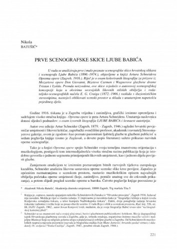 Prve scenografske skice Ljube Babića / Nikola Batušić