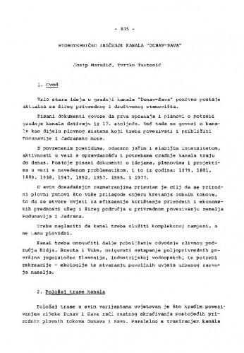 Hidrotehničko značenje kanala 