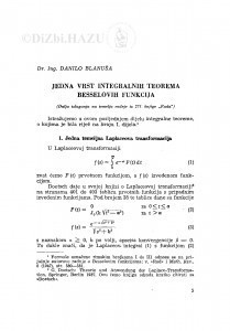 Jedna vrst integralnih teorema Besselovih funkcija / D. Blanuša