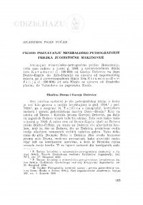 Prinos poznavanju mineraloško-petrografskih prilika jugoistočne Makedonije / F. Tućan