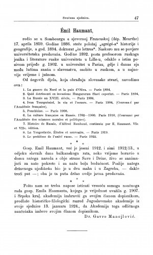 Dr. Émil Haumant / G. Manojlović