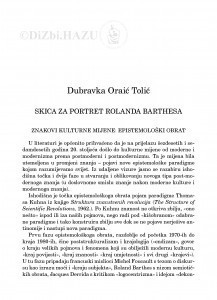 Skica za portret Rolanda Barthesa / Dubravka Oraić Tolić