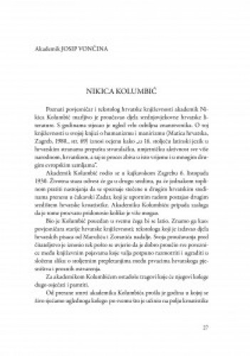 Nikica Kolumbić / Josip Vončina