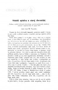 Ostatak optativa u staroj slovenštini / M. Valjavec