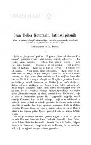 Ivan Bolica Kotoranin, latinski pjesnik / M. Šrepel