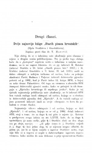 Dvije najnovije kńige 