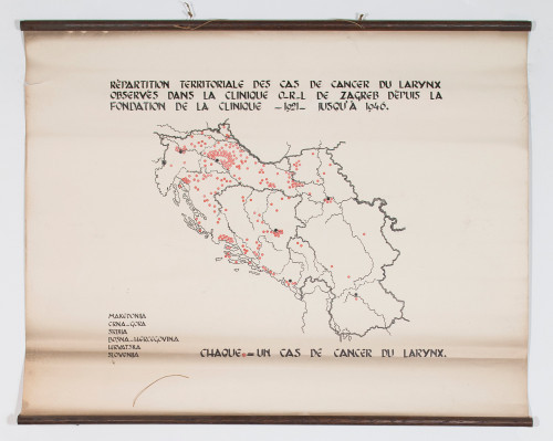 Teritorijalna učestalost karcinoma grla (Ca laryngis) prema podatcima ORL klinike Šalata u Zagrebu za razdoblje od 1921. do 1946. godine