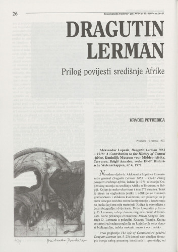 Dragutin Lerman : prilog povijesti središnje Afrike / Hrvoje Potrebica