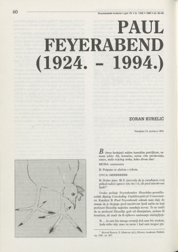 Paul Feyerabend (1924.-1994.) / Zoran Kurečić