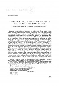 Esopska basna u Vencu od alfavita i Ižici Dositeja Obradovića / M. Sironić