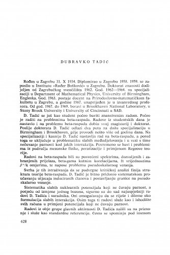 Dubravko Tadić : [biografije novih članova Akademije]