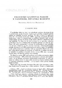 Francuske književne pobude u časopisima hrvatske moderne / N. Košutić-Brozović