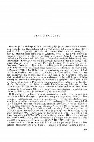Dina Keglević : [biografije novih članova Akademije]