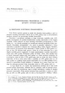 Demografska tranzicija u svijetu : (povijesni i suvremeni aspekti) / Alica Wertheimer-Baletić