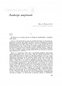 Funkcija umjetnosti / M. Marjanović