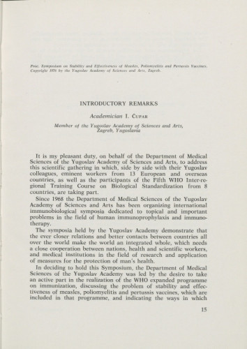 Introductory remarks / Ivo Čupar