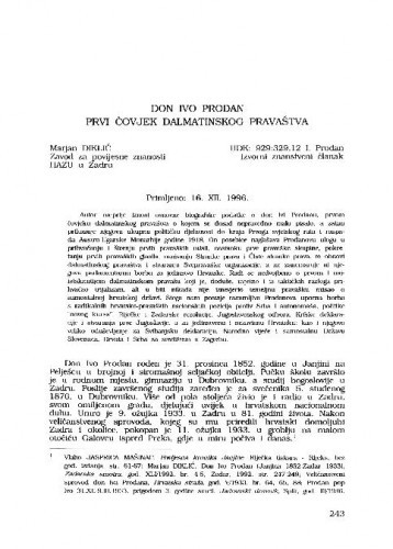 Don Ivo Prodan prvi čovjek dalmatinskog pravaštva / Marjan Diklić