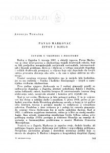 Pavao Markovac : život i djelo / A. Tomašek