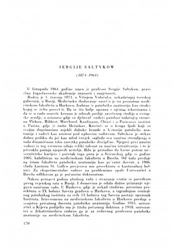 Sergije Saltykow (1874-1964) : [nekrolog] / I. Čupar