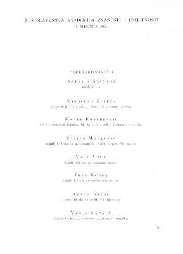 Popis časništva i članova Akademije