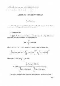A remark on Volkov's result / S. Varošanec