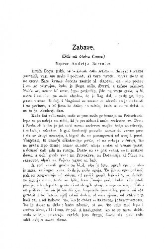 Zabave : (Beli na otoku Cresu.) / A. Bartulin