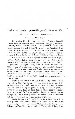 Kako su Suzići porobili grofa Draškovića : (narodna predaja u Banovini) / R. Bosnić