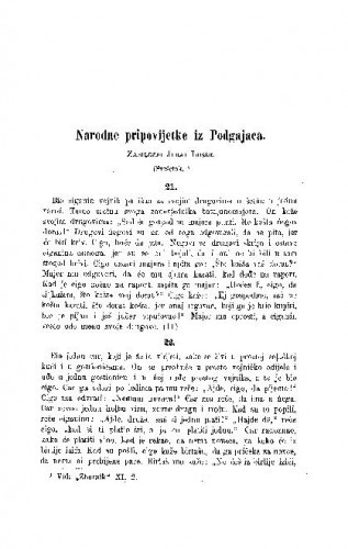Narodne pripovijetke iz Podgajaca / J. Lesar