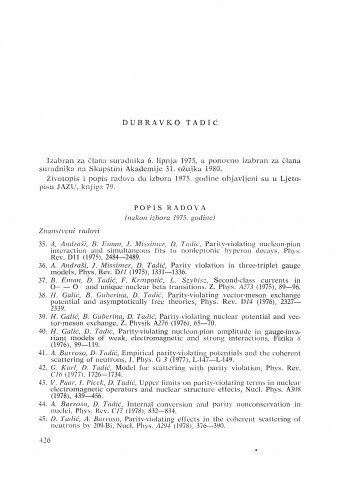 Dubravko Tadić : [biografije novih članova Akademije]