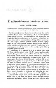 K sudbeno-lučbenomu dokazivanju arsena / G. Janeček