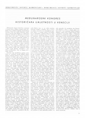 Međunarodni kongres historičara umjetnosti u Veneciji / Kruno Prijatelj