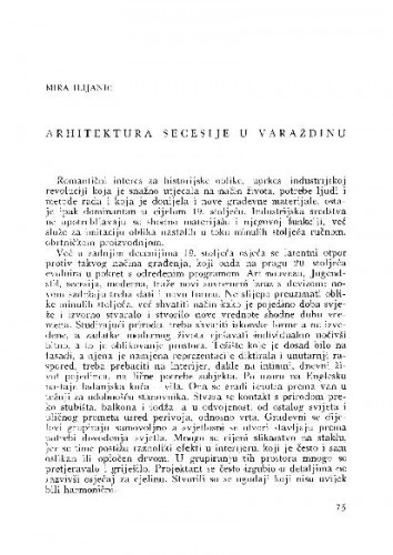 Arhitektura secesije u Varaždinu / Mira Ilijanić