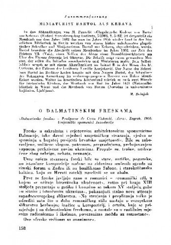 O dalmatinskim freskama / Mladen H. Bošnjak