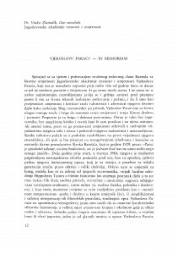 Vjekoslavu Paraću - In memoriam