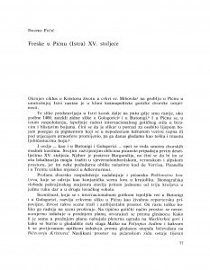 Freske u Pećnu (Istra) XV. stoljeće / Branko Fučić