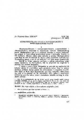 Suprotstavljiva stanja (opozabilnost) u međunarodnom pravu / Vladimir-Đuro Degan