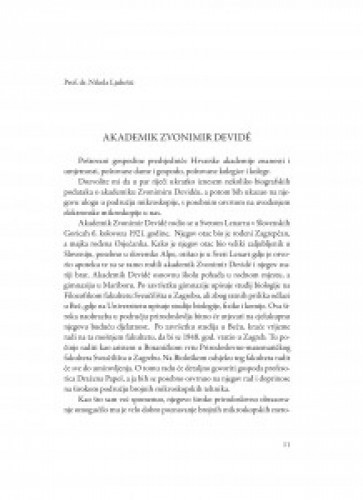 Akademik Zvonimir Devidé / Nikola Ljubešić