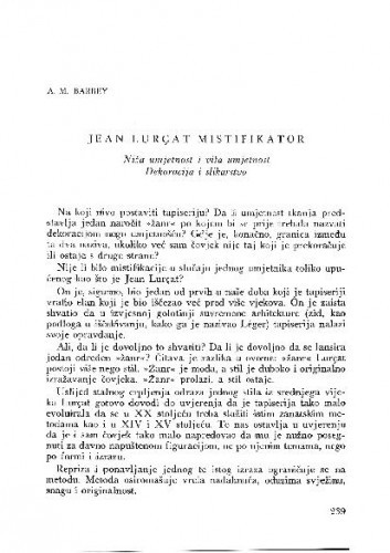 Jean Lurçat mistifikator / A. M. Barbey