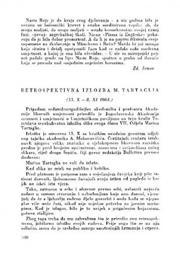 Retrospektivna izložba M. Tartaglia / Dragovan Šepić