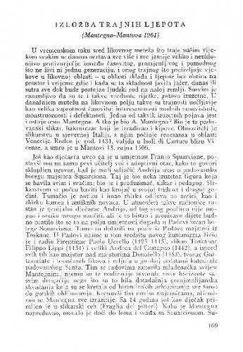 Izložba trajnih ljepota : Mantegna - Mantova 1961 / Lj. B.