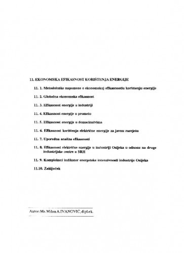Ekonomska efikasnost korištenja energije / Milan A. Ivanović
