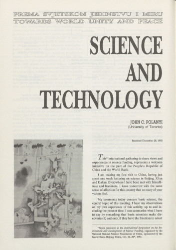 Science and technology / John Charles Polanyi