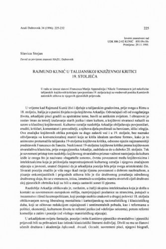 Rajmund Kunić u talijanskoj književnoj kritici 19. stoljeća / Luko Paljetak