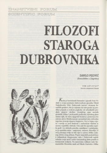 Filozofi staroga Dubrovnika / Danilo Pejović