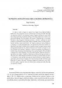 Supekova istraživanja djela Ruđera Boškovića / Stipe Kutleša