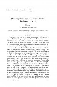 Državnopravni odnos Hrvata prema istočnom carstvu / Antun Dabinović
